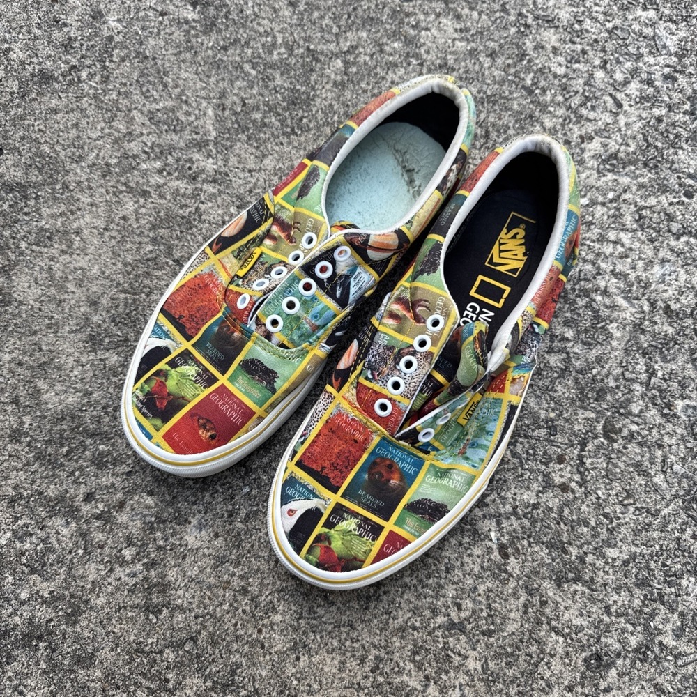 Vans National Geographic Print Unisex Low Ankle Shoes Size 9 Mens/10.5 Womens